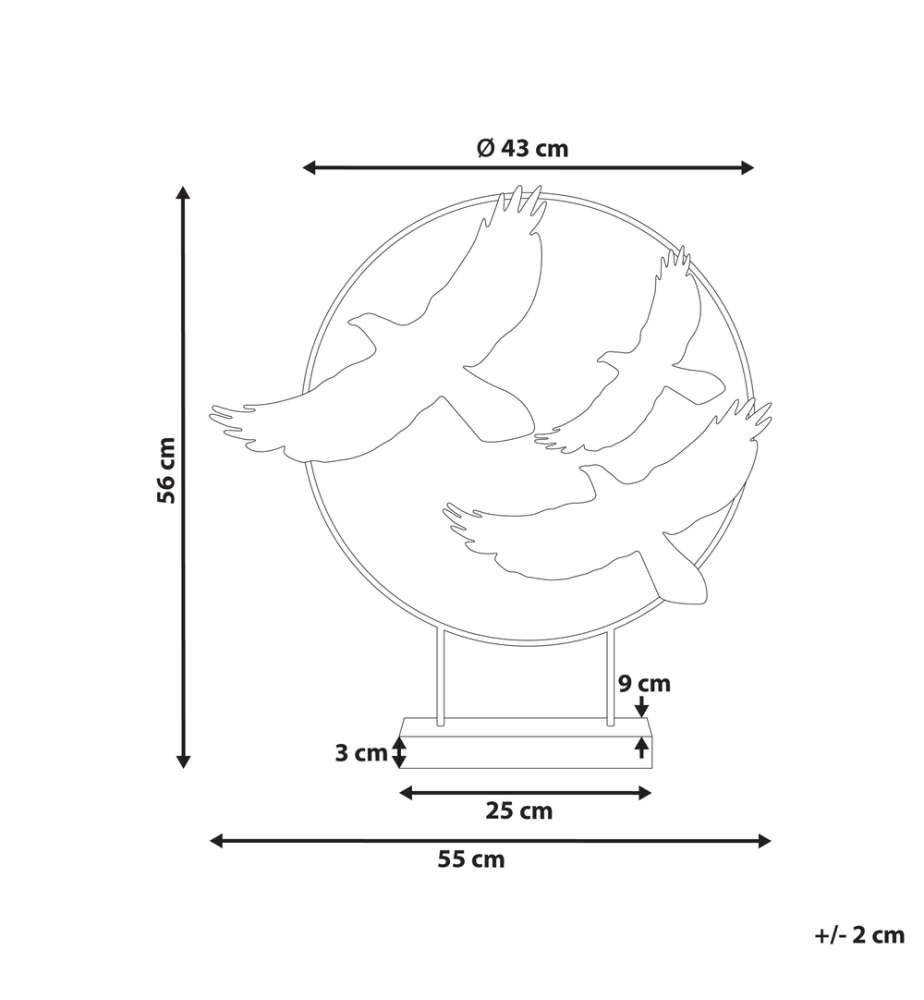 Accessoire Décoratif Oiseau SAMARIUM Métal Doré