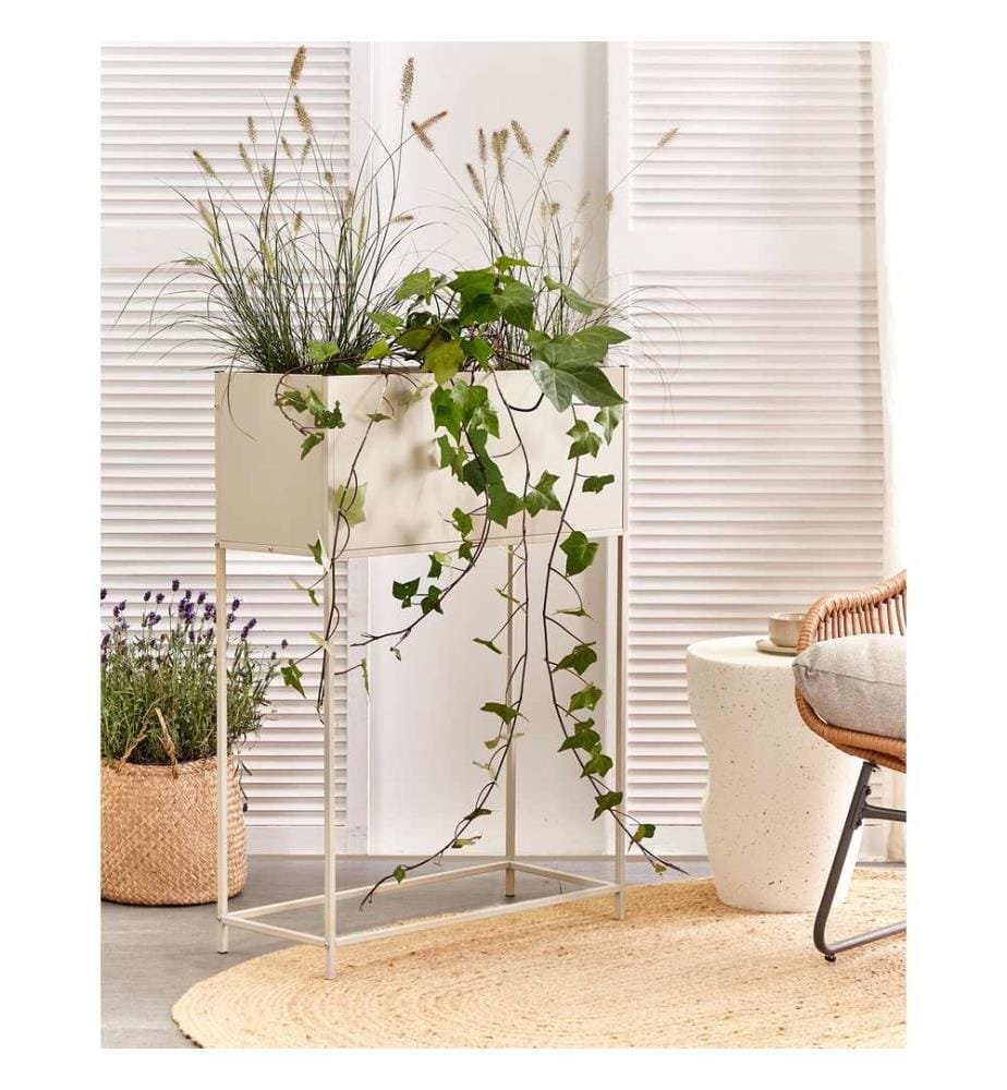 Vaso per piante rialzato TAPIEN Metallo 70 cm Beige
