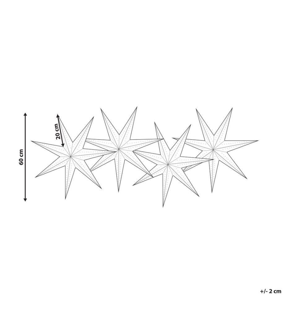 Wanddekoration 4er Set LED KAMET Stern 60 cm Bunt