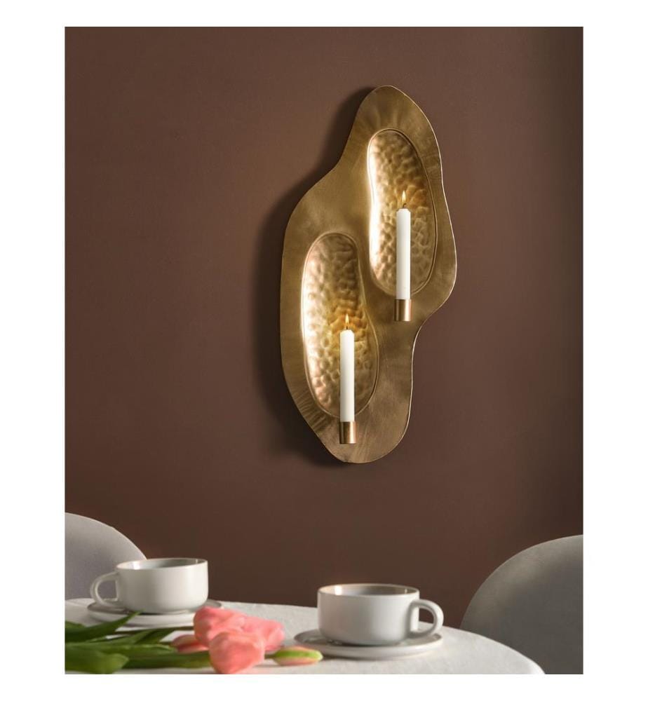 Bougeoir mural PENICHE Métal 60 cm Doré