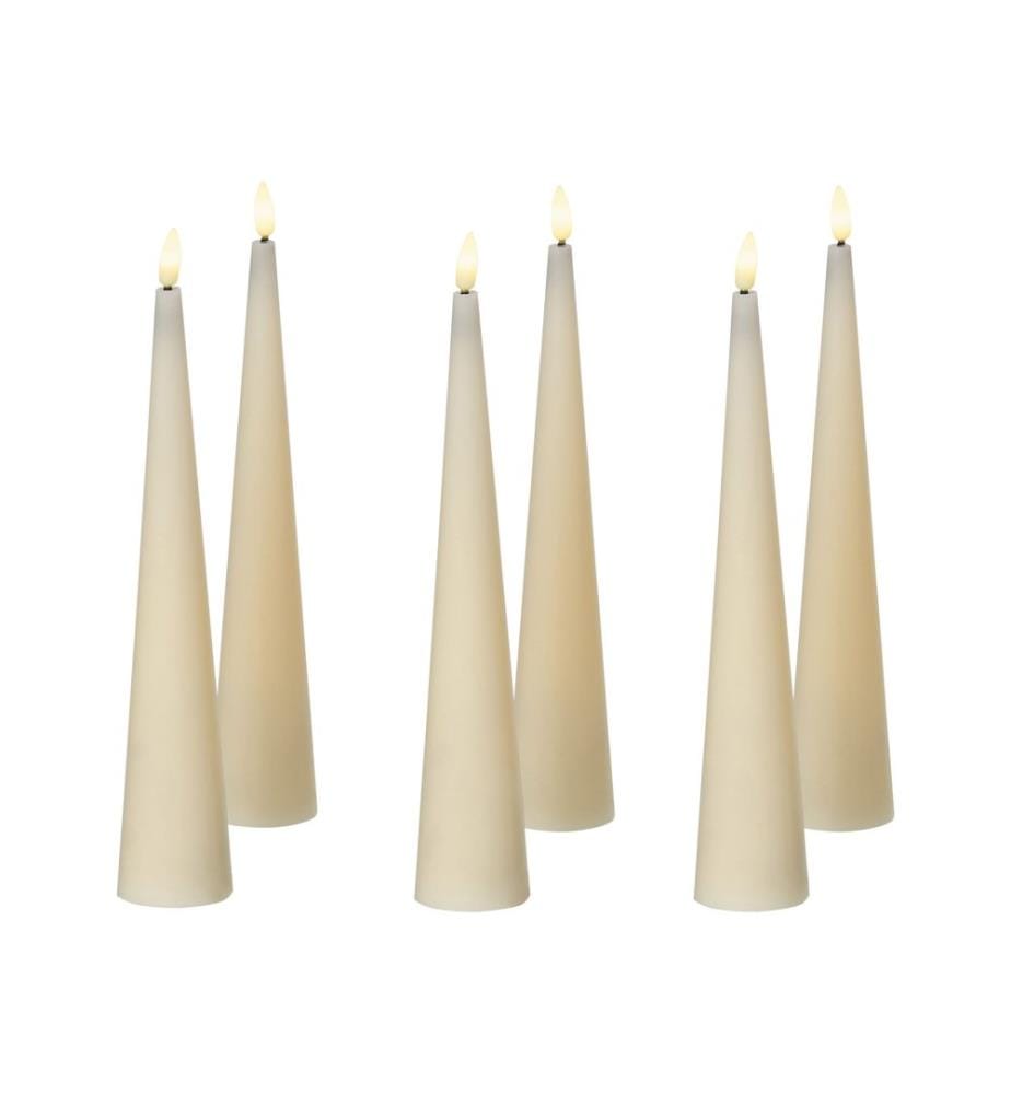 LED Kerzen 6er Set AURUM 28 cm Cremeweiss