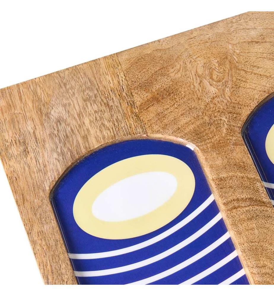 Décoration murale Visage JIMETA Bois de manguier 40 cm Bleu