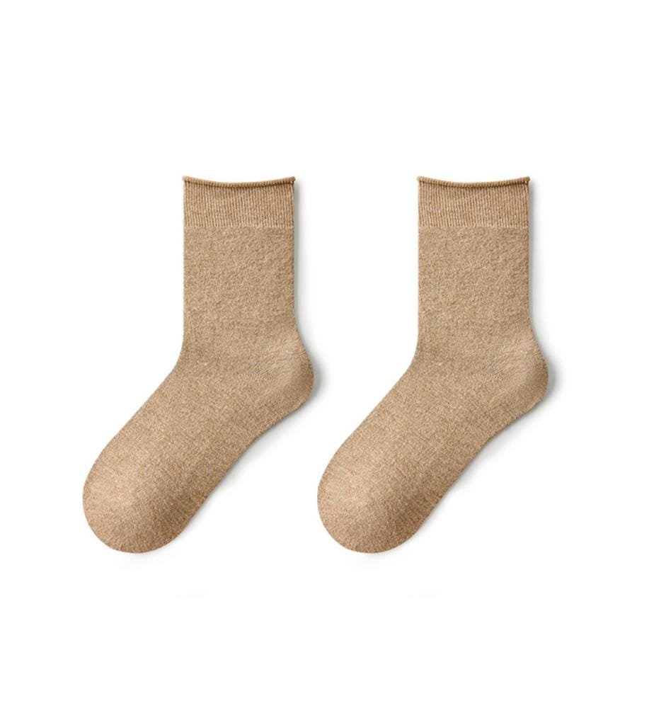 Wintersocken aus weicher Wolle und Maulbeerseide - 4 Paar neutrale Essentials-Socken