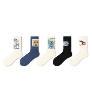 Chaussettes à mi-mollet American Comic Pop Art - Ensemble unisexe de 5 paires pour toutes les saisons