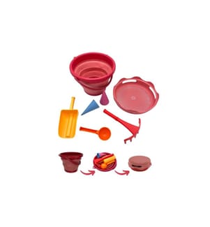 SCHILDKRÖT FUNSPORTS - 7in1 Sand Toys Falteimer Set Rot