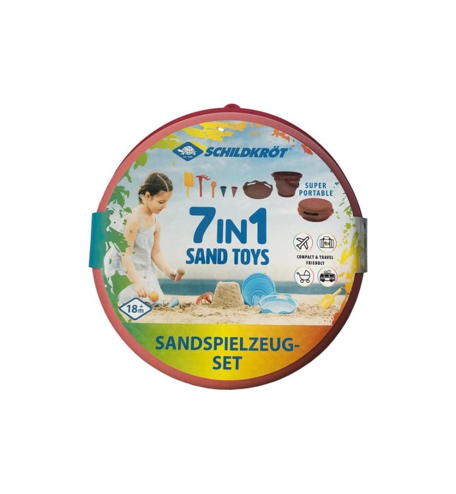 SCHILDKRÖT FUNSPORTS - 7in1 Sand Toys Set de seaux pliables Rouge