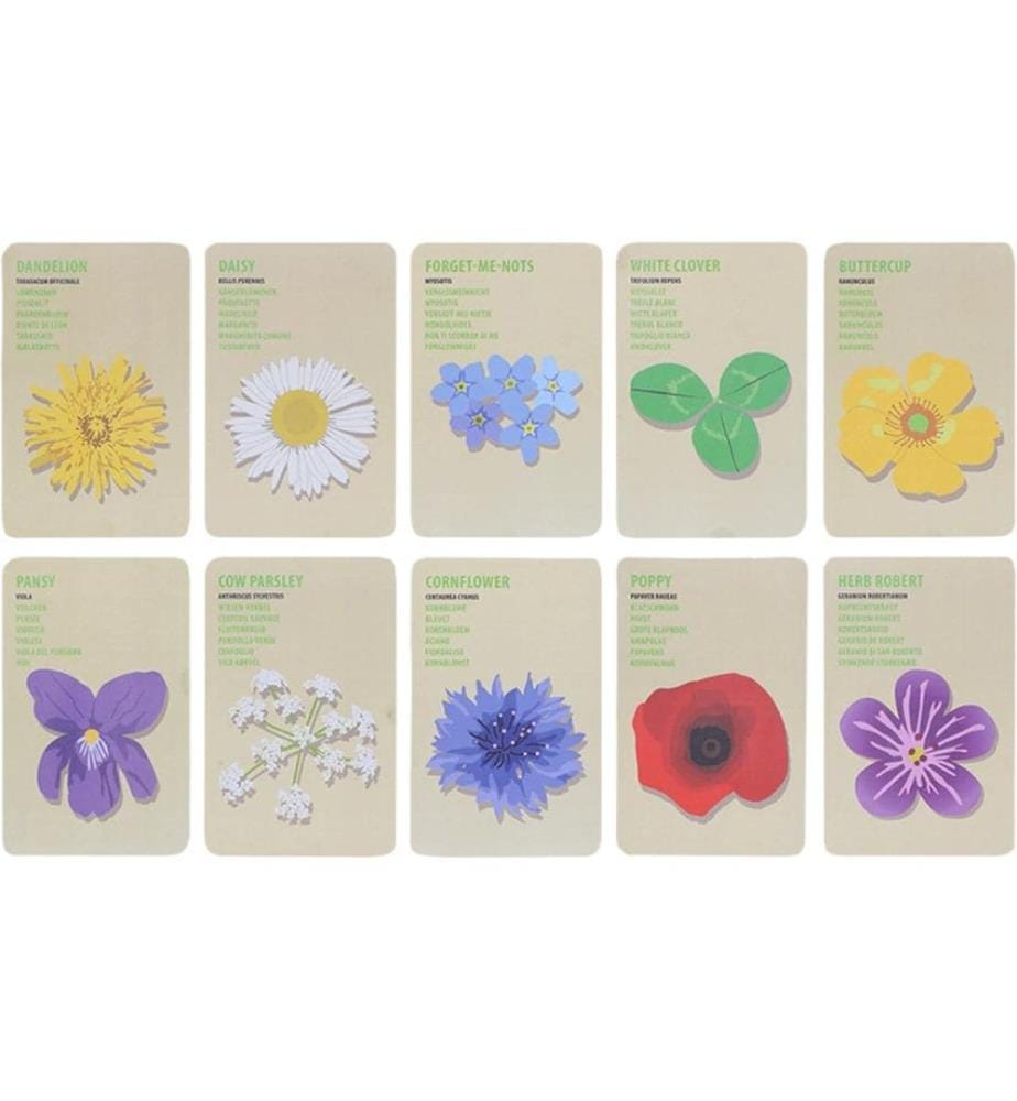 ESSCHERT DESIGN - Entdecker-Tasche Flowers mit Holzblumenpresse