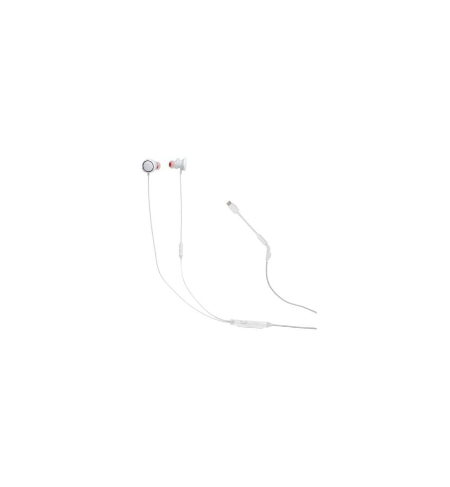 JBL Quantum 50C In-Ear Gaming-Kopfhörer mit USB-C-Adapter Weiss