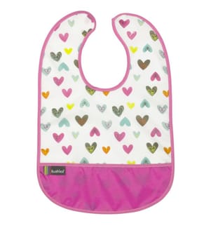 Bavoir sans manches CleanBib, 6-12 mois, coeurs