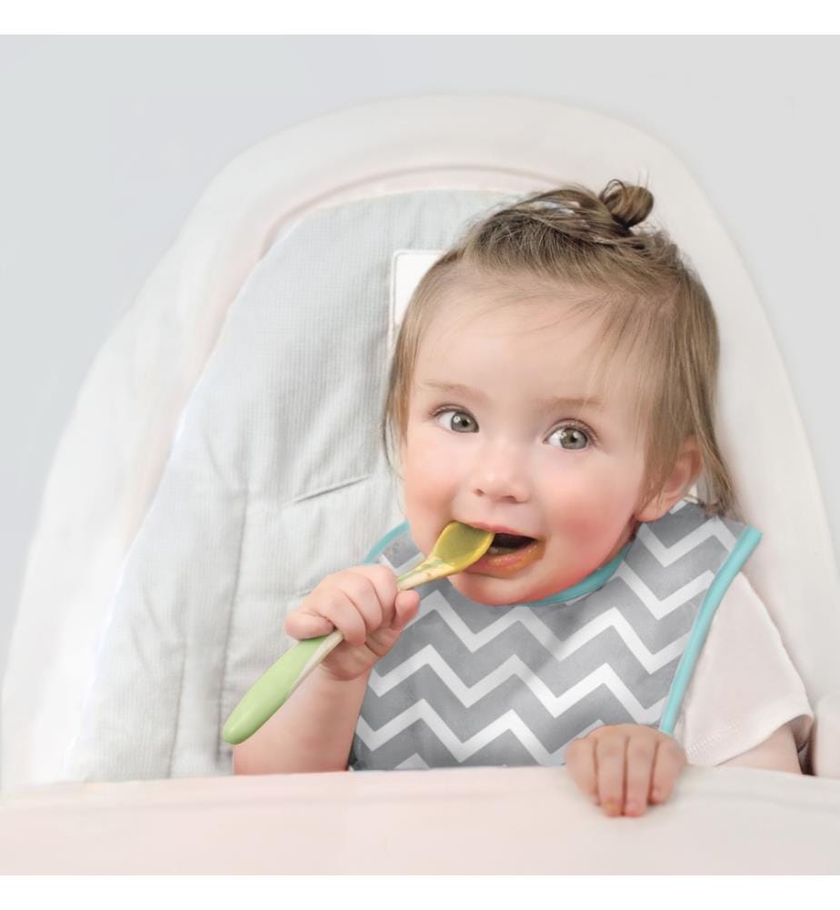 Lätzchen ohne Ärmel CleanBib 3er Pack, 12M+, Jungel Chevron Tukan