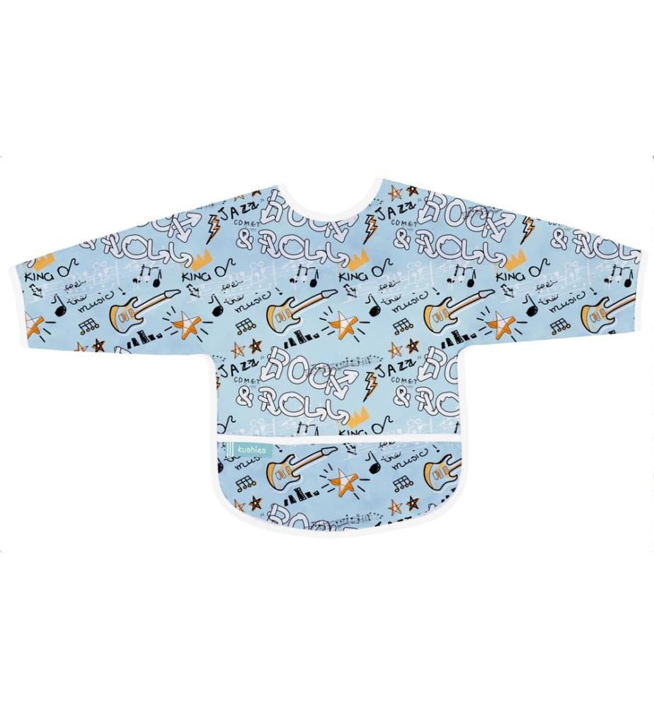 Bavoir avec manches CleanBib, 6-12 mois, Rock bleu clair