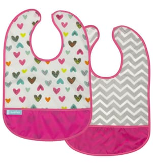 Lätzchen ohne Ärmel CleanBib 2er Pack, 12M+, Herz & Chevron
