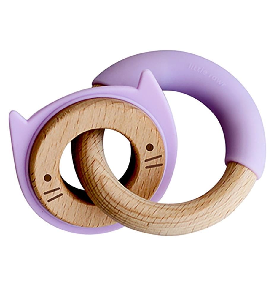 Anneau de dentition en silicone et bois ChewRing lilas