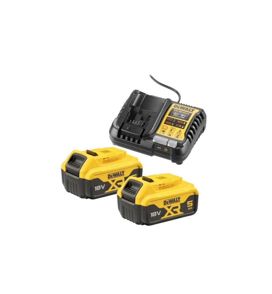 DEWALT - Akku Starterset 2x 18 V 5 Ah & DCB1104 Ladegerät