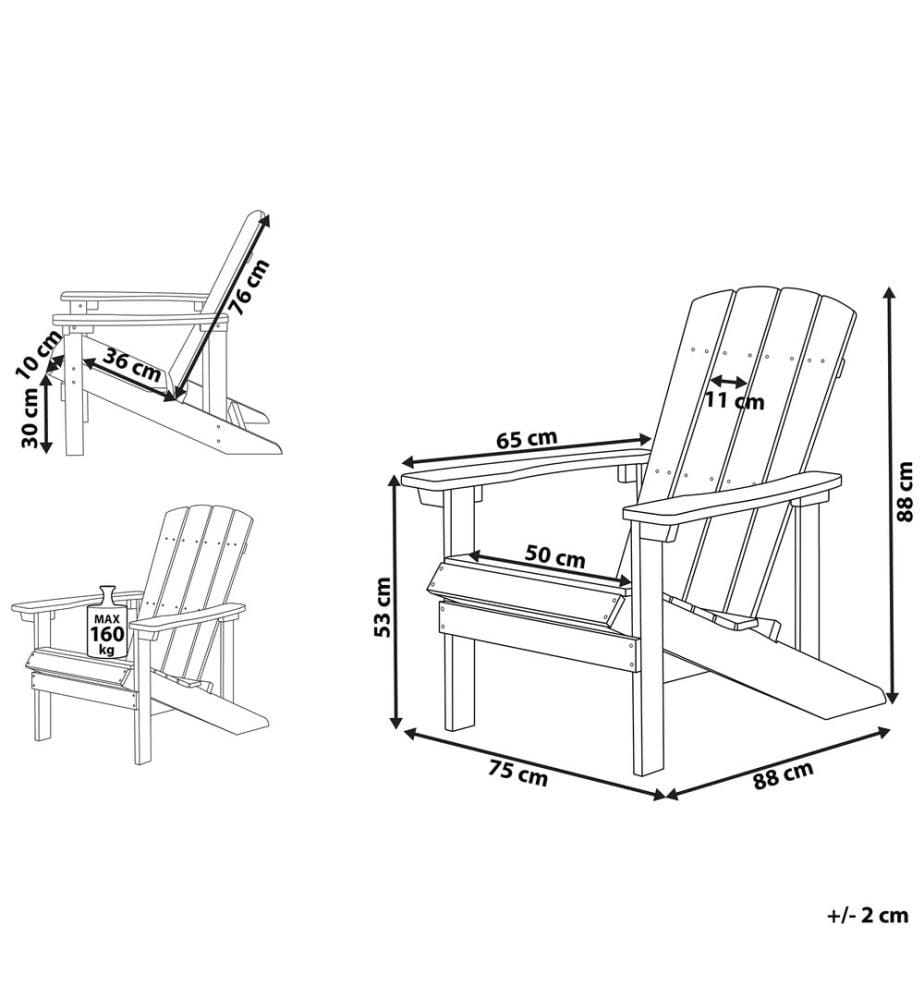 Sedia da giardino ADIRONDACK Rosso