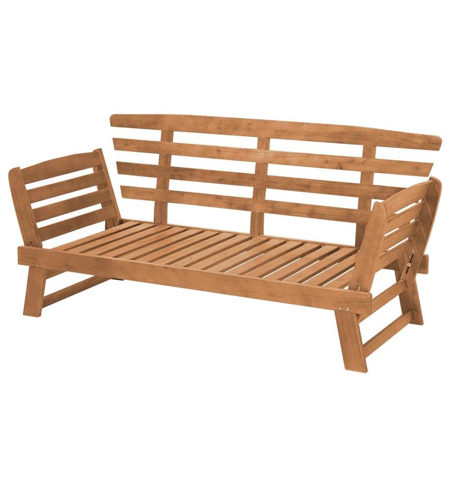 Panca da giardino con cuscino PORTICI 210 cm Legno d'eucalipto Marrone chiaro/Tortora