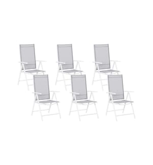 Lot de 6 chaises de jardin CATANIA Métal Gris