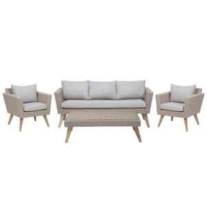 Ensemble de salon de jardin avec table 5 places VITTORIA Gris