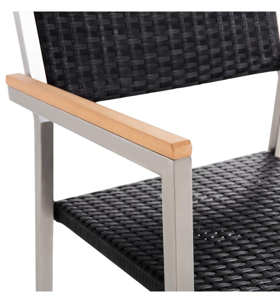 Gartenstuhl 6er Set GROSSETO Polyrattan Schwarz