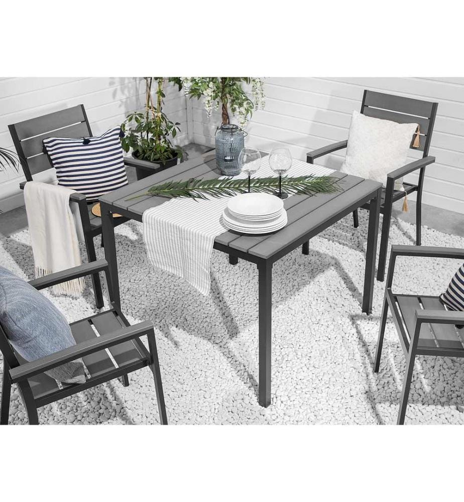 Gartentisch PRATO 95 cm 95 cm Grau