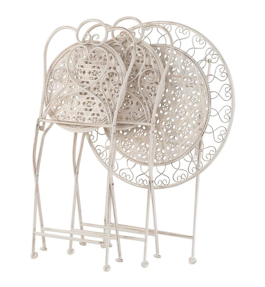 Bistro Set klappbar TRIESTE Metall Hellbeige