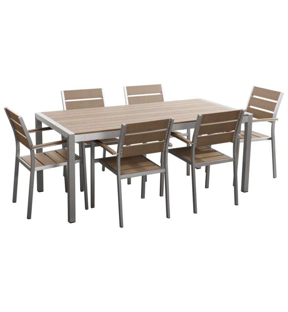 Set da pranzo da giardino 6 posti VERNIO Marrone