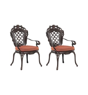 Set mit 2 Stühlen und Sitzkissen LIZZANO Metall Dunkelbraun
