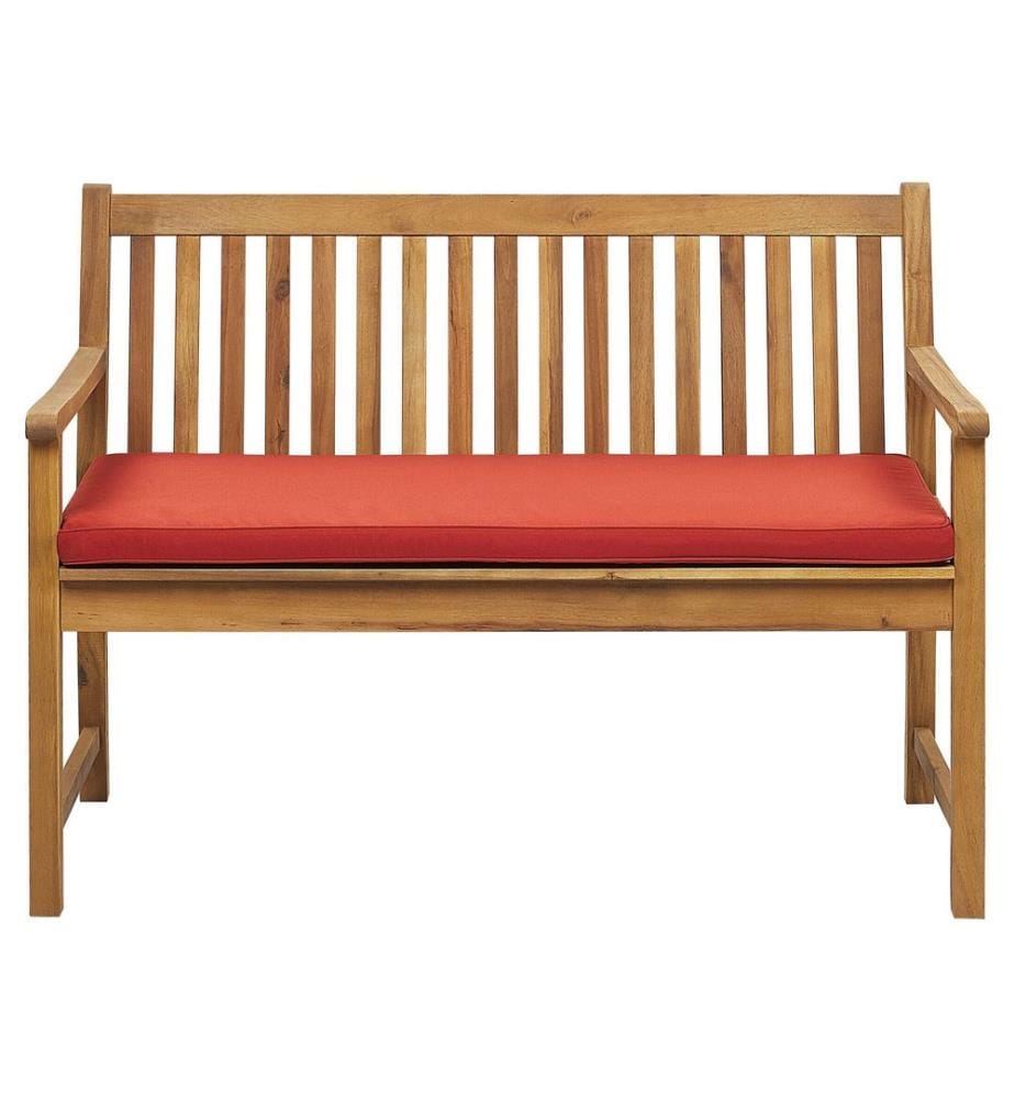 Panca da giardino con cuscino VIVARA 120 cm Legno di acacia certificato Rosso scuro