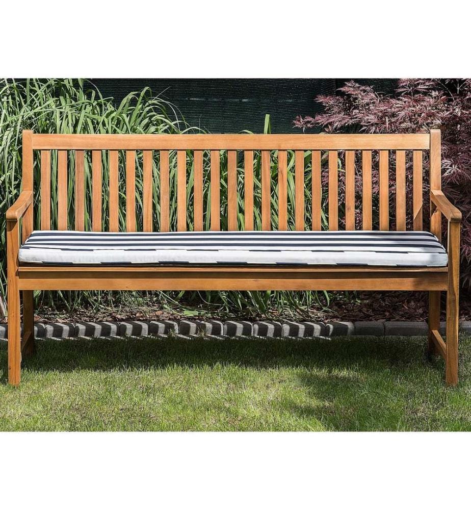 Panca da giardino con cuscino VIVARA 160 cm Legno di acacia certificato Blu marino