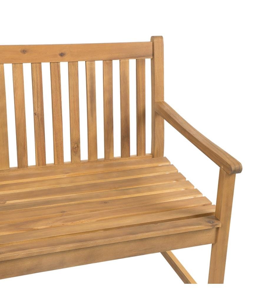 Panca da giardino con cuscino VIVARA 160 cm Legno di acacia certificato Frassino chiaro Rosso scuro