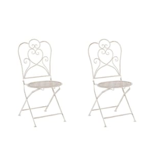 Gartenstuhl 2er Set TRIESTE klappbar Metall Hellbeige