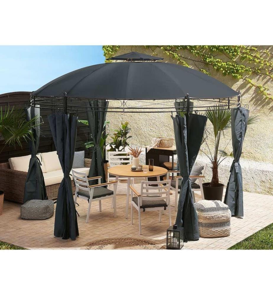 Pavillon SAFARA Metall 368 cm 368 cm Graphitgrau