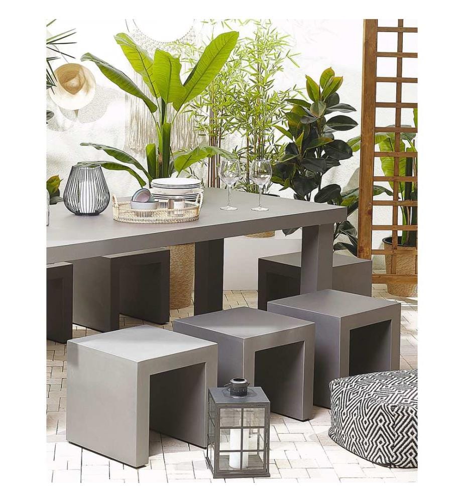 Gartenstuhl 2er Set TARANTO Beton Grau