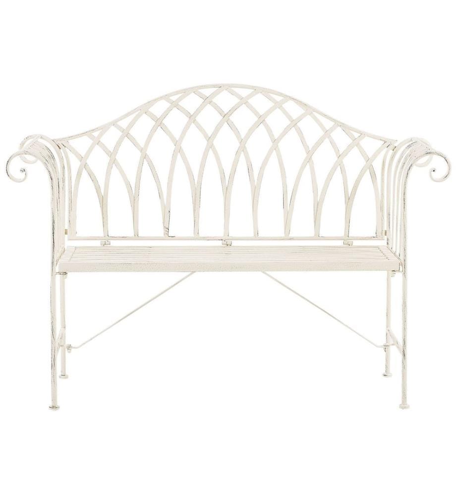 Panchina da giardino MILAZZO 130 cm Metallo Bianco