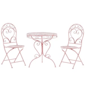 Bistro Set klappbar ALBINIA Metall Rosa