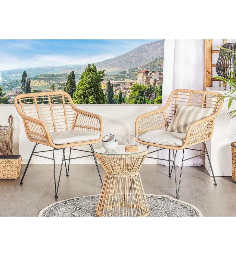 Set bistrot con cuscini TRESTINA Marrone chiaro