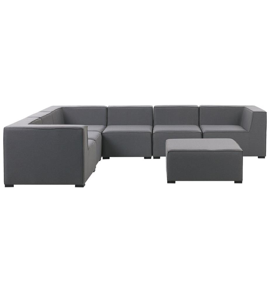 Garten Ecksofa mit Ottomane 7-Sitzer AREZZO linksseitig modular Grau