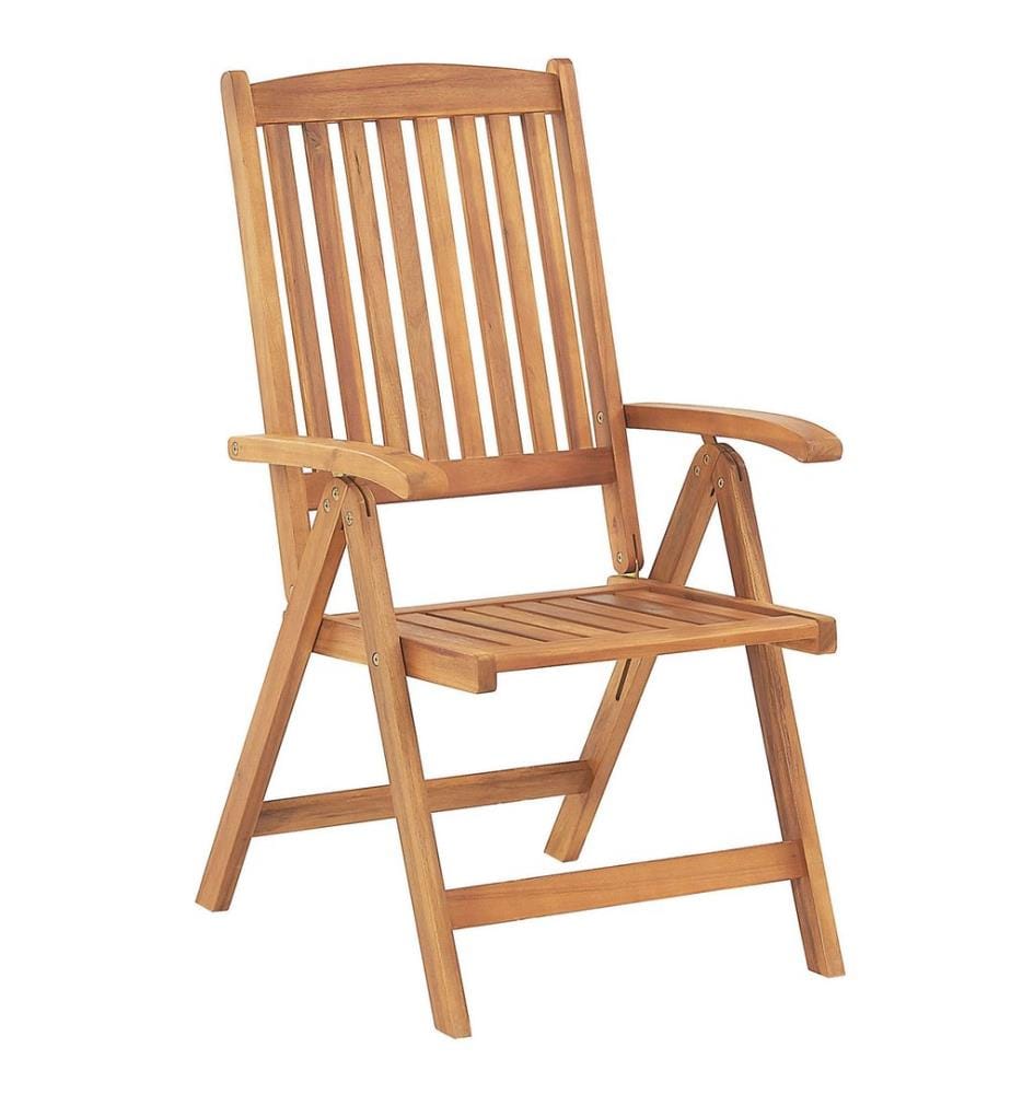 Set mit 2 Stühlen und Sitzkissen JAVA Akazienholz Dunkelrot
