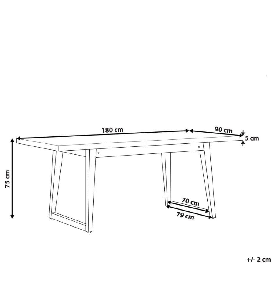 Gartentisch ORIA 180 cm 90 cm Beton Grau