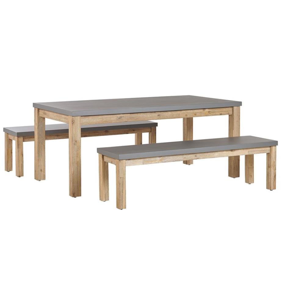 Gartenmöbel Set mit Bänken 6-Sitzer OSTUNI Beton Grau