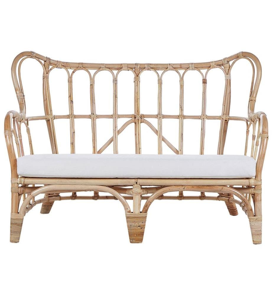 Lounge Set mit Tisch 4-Sitzer BRINDISI Rattan Naturfarben