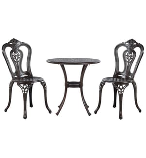 Bistro Set BOVINO Metall Dunkelbraun