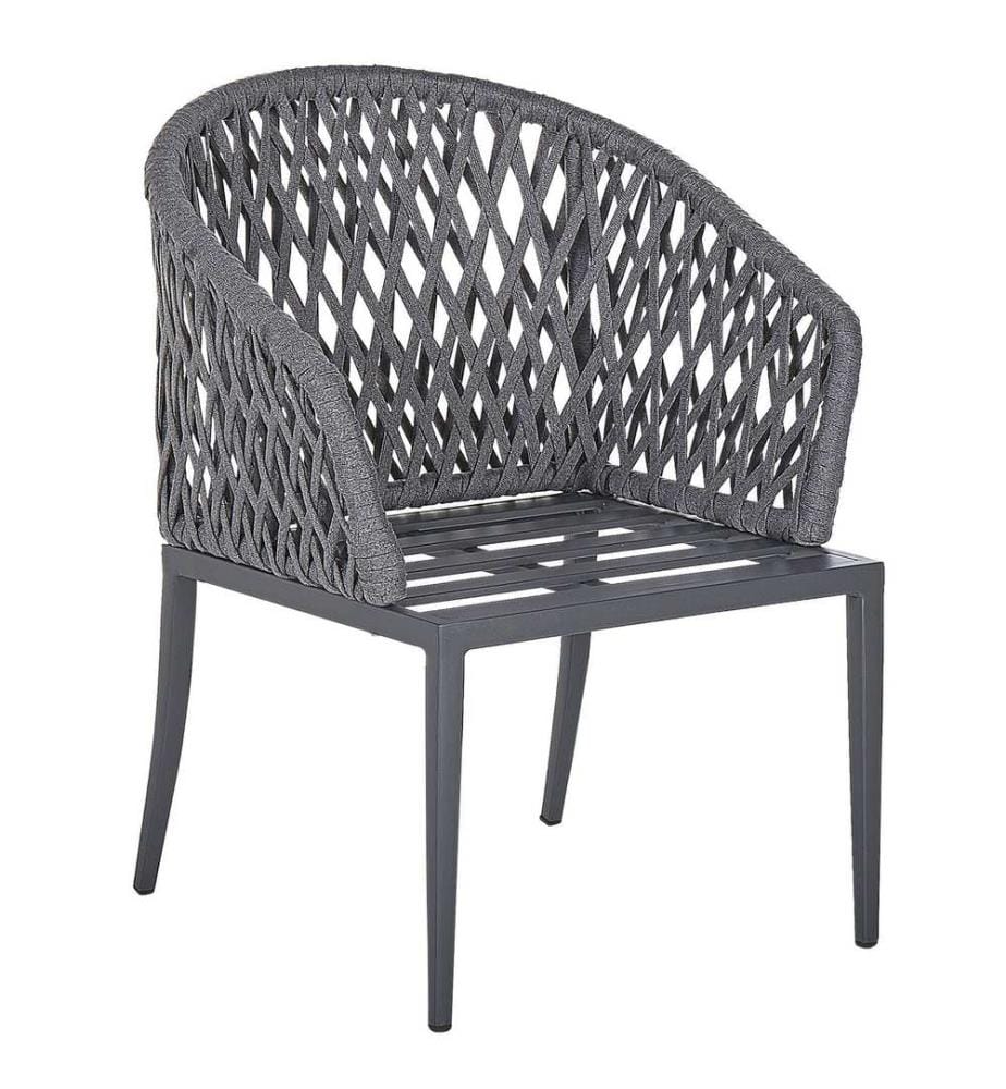 Set mit 2 Stühlen und Sitzkissen LIPARI Metall Grau