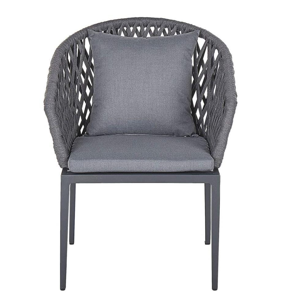 Set mit 2 Stühlen und Sitzkissen LIPARI Metall Grau