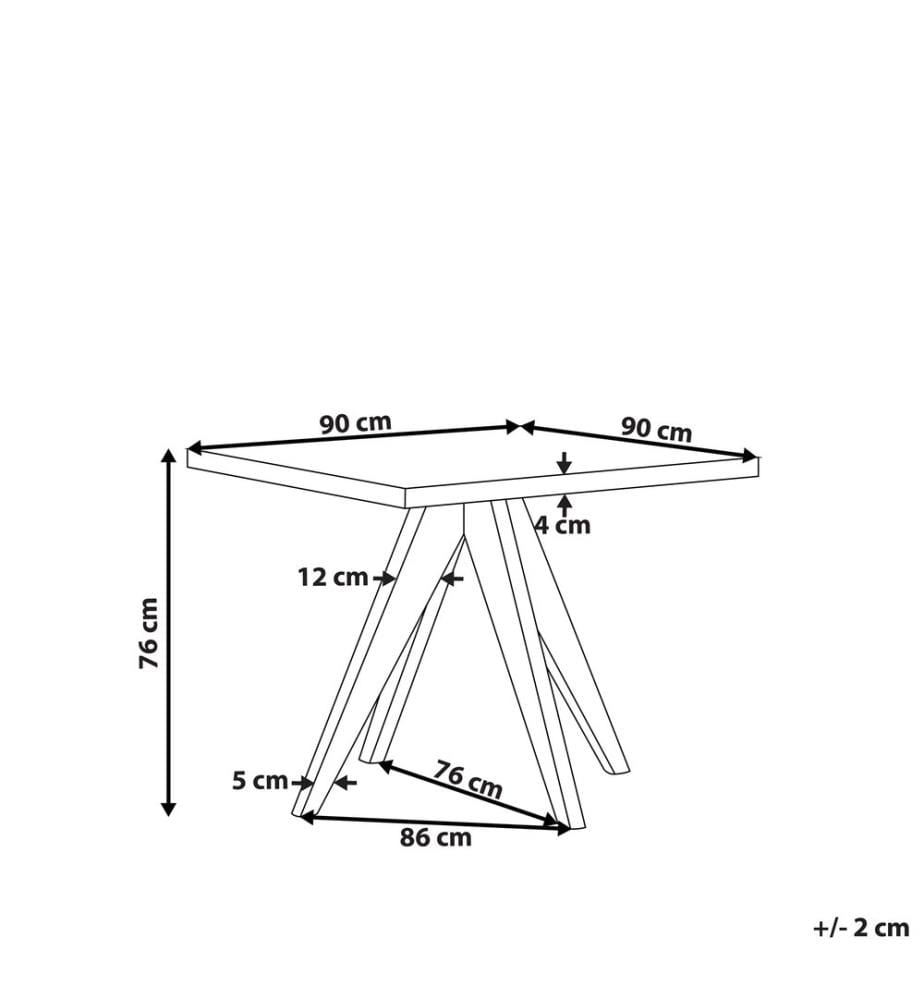 Gartentisch OLBIA 90 cm 90 cm Beton Grau