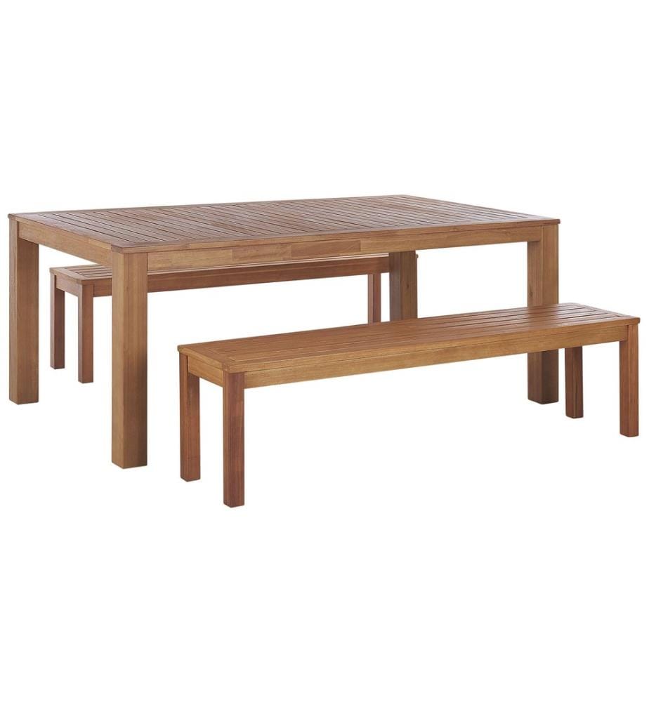 Gartenmöbel Set mit Bänken 6-Sitzer MONSANO Eukalyptusholz Braun