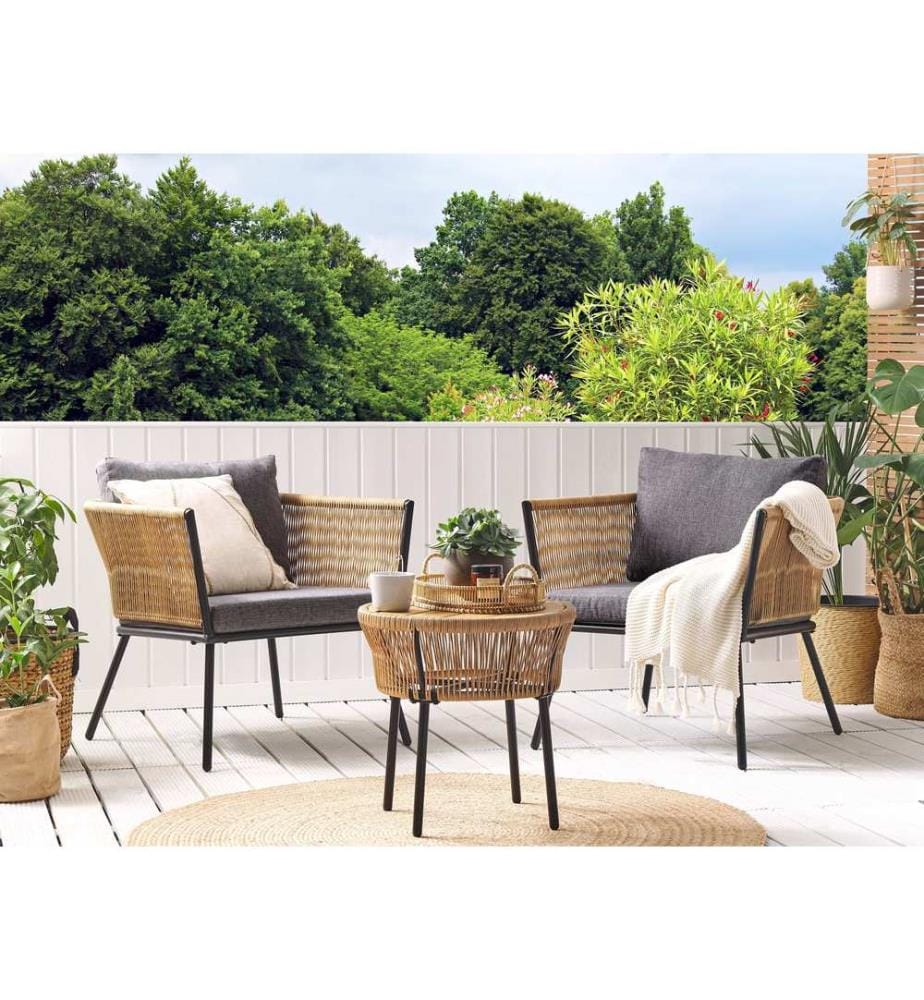 Set bistrot con cuscini GARGANO Marrone chiaro
