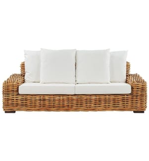 Gartensofa 3-Sitzer FORLI Rattan Naturfarben