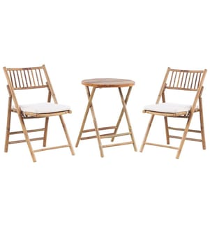 Bistro Set Folding SAVELLETRI Bamboo Wood Brown