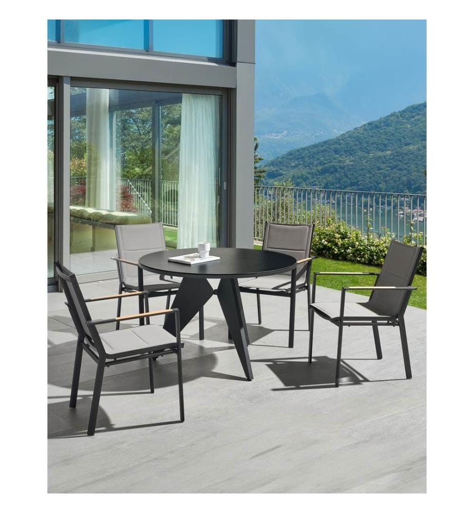 Gartenstuhl BUSSETO Metall Schwarz